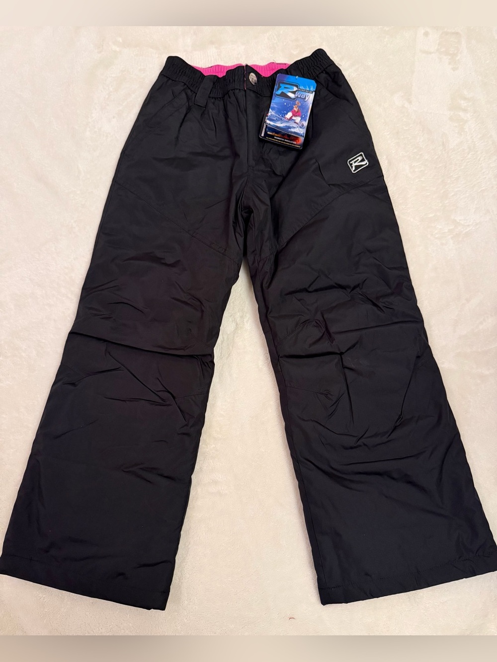 R-Way by ZeroXposur Kids Snow Pants Black Insulated Ski Pants, Medium 7/8